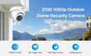 ZOSI 4Pack 2.0MP HD 1080P Security Cameras Kit Indoor Outdoor Home CCTV Dome Surveillance Camera for HD-TVI Analog DVR System