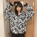 Miniso Camouflage Hello Kitty Harajuku Zip-up Mäntel Cartoon Kitty Katze bedruckte Gothic Kapuzenpullover Paar Y2k Damenbekleidung