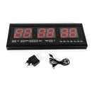 LED Digital Wall Clock 12/24h Time Date Temp Week Display Luminous Auto Wall-Mounted Clock Large Silent Tabletop Clock 48*19*3cm