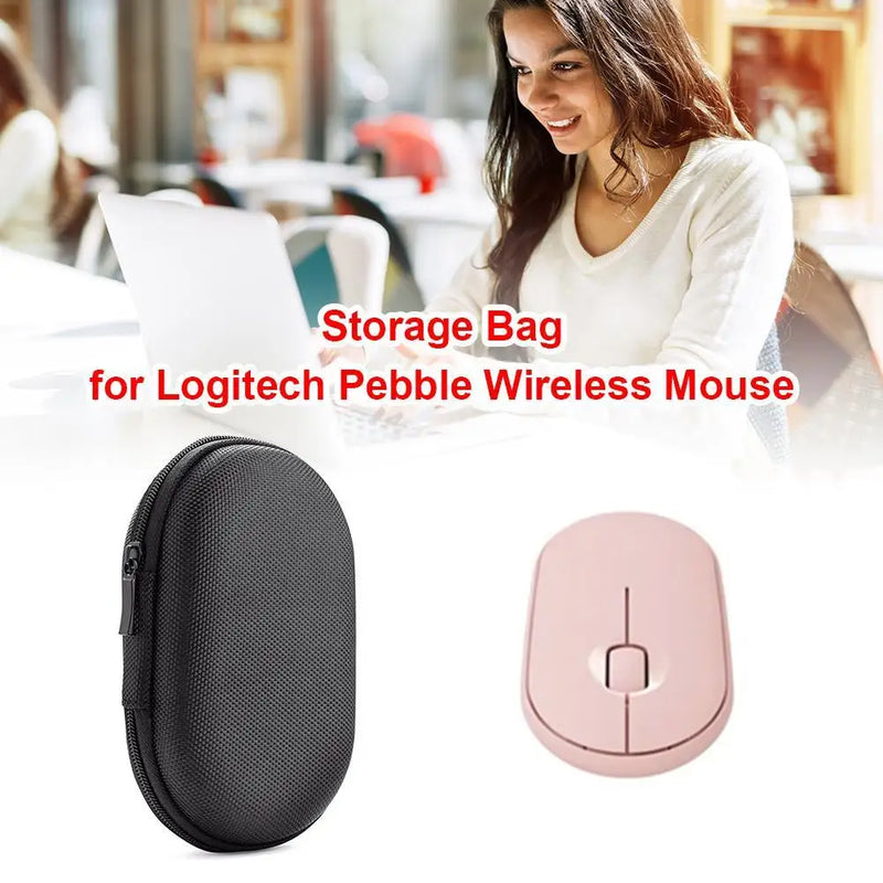 EVA Mouse Protective Storage Bag Shockproof Wireless Gaming Mouse Case Wear-resistant Organizer Accessories for Logitech Pebble