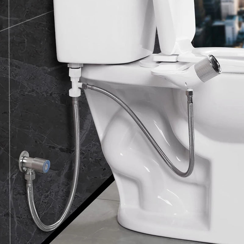Bathroom Bidet Toilet Seat Attachment Non Electric Self Cleaning Dual Nozzle Bidet Sprayer Kit Bidet Toilet Sprayer Cold Water