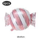 6Pcs Christmas Candy Cane Foil Balloons Round Windmill Lollipops Candy Helium Foil Balloons for Xmas Wedding Birthday Decoration