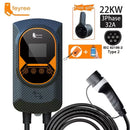 feyree EV Charging Station 32A Electric Vehicle Car Charger EVSE Wallbox Wallmount 7.6/11/22kW Type2 Cable IEC62196 APP Control