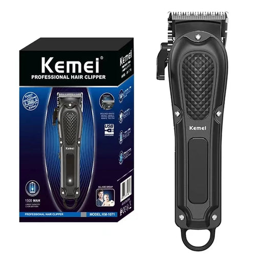 Kemei Barber Blading Hair Cutting Machine Clipper Grooming Cordless Rechargeable Professional Shaver Clippers KM-1071