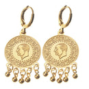 New Copper Coin Earrings Muslim Islamic Drop Earring for Women Jewelry Ancient Coin Arab Ethnic Earrings Dangle