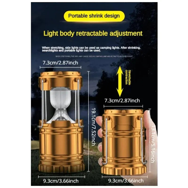 1pc Solar Rechargeable Lantern Outdoor Camping Lamp Solar Multifunctional Household Portable Strong Light Emergency Lantern