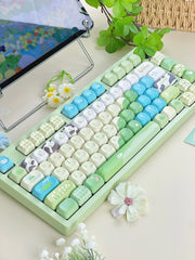 132 Tasten Spring Green Keycap Niedliche MOA Höhe PBT Material Geeignet Für Mechanische Tastatur DIY Freundin Geburtstagsgeschenk Tastenkappen