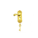 Doll House Retro Style Metal Toy Mini Furniture Pull Dollhouse Lock Key Set Brass Knobs Miniature Door Handles