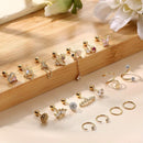 Drperfect Cartilage Earring Stainless Steel Stud Earrings for Women Men Flower Heart Leaf Hypoallergenic Screw Back Earrings