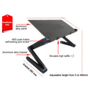 Cooling Fan Laptop desk Portable Adjustable Foldable Computer Desks Notebook Holder tv bed PC Lapdesk Table Stand With Mouse Pad