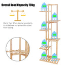 Bamboo Corner Tall Plant Stand Rack Multiple Flower Holder Shelf Indoor Outdoor