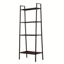 4 Tier Heavy Duty Metal Leaning Ladder Shelf Bookcase Bookshelf Storage Shelves