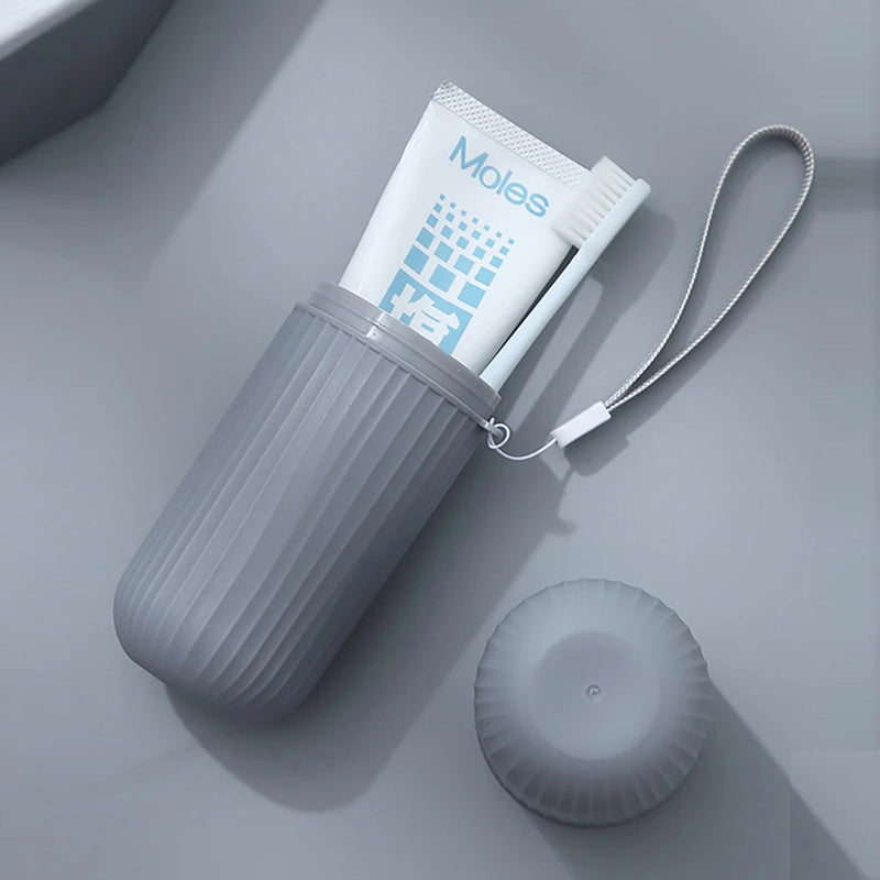 Travel Portable Toothbrush Cup Bathroom Toothpaste Holder Storage Case Box Organizer Travel Toiletries Storage Cup New Creative