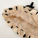 Summer 2PCS Heart Print Cotton Baby Girls Suits Sleeveless Bow Double Layer Apricot Strap Top Toddler Shorts Set, Versatile