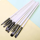 10 Pcs Paint Brushes Set for Art Acrylic Gouache Oil Watercolor Artist Canvas Synthetic Nylon School Supplies