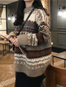 H.SA 2022 Damen Winterpullover Pullover Strickpullover Loose Gestreifter Pullover Lässiges Oberteil Argyle Pullover Strickjacken Damen Winter
