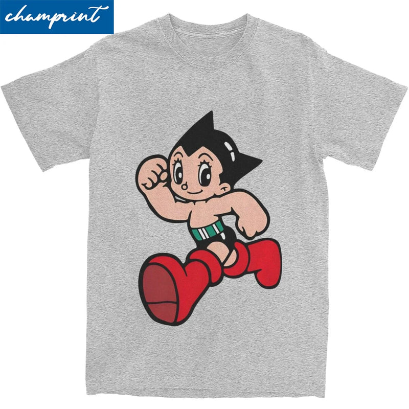 Novelty Astroboy T Shirt Men Cotton Short Sleeve Y2K Anime Astro Boy Round Neck Summer Top Tee