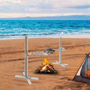 25W Stainless Steel Electric Rotisserie Grill 360-degree Rotation Design Adjustable Height for Outdoor Cooking