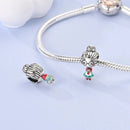 Silver Plated Boy Girl Couple Lovers Beads Charms Zirconium Dangle Fit Original Pandora Bracelet Necklace Jewelry Women Gift