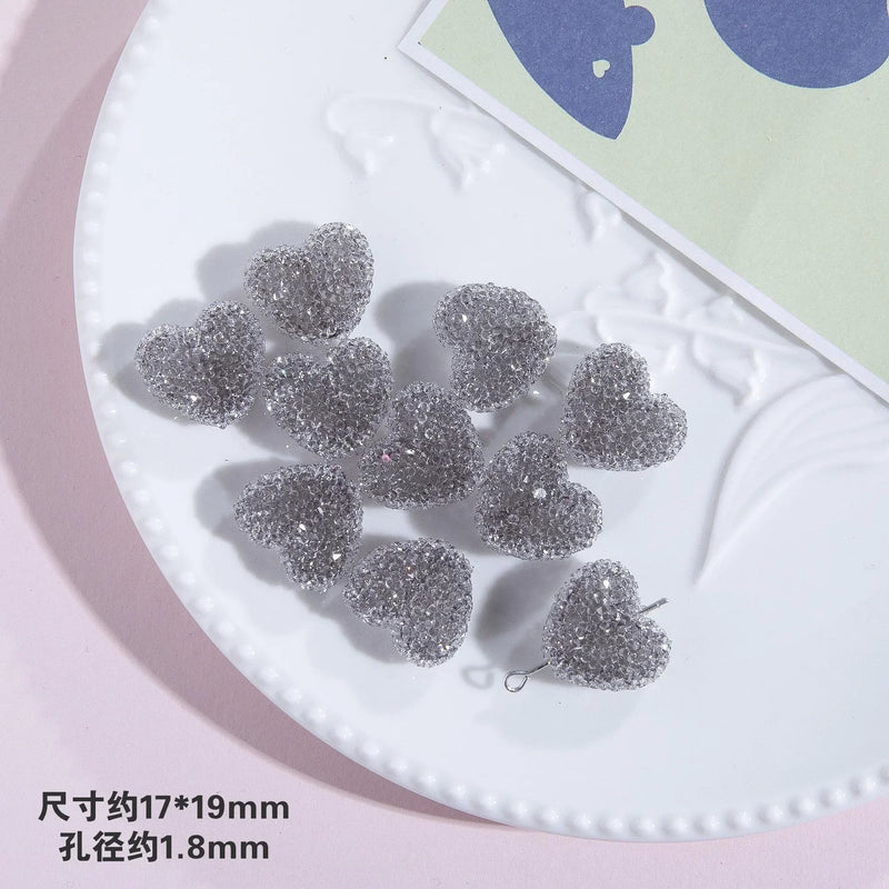 2024 Cute Ins Sugar Heart Beaded DIY Handmade Girl Earrings Jewelry Bead Bracelet Necklace Accessories Materials Gifts Girl