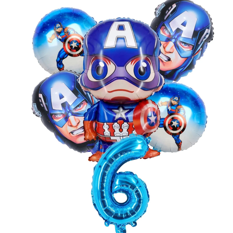 Cartoon Captain America Theme Disposable Tableware Set Birthday Party Dress up Balloon Decoration Baby Shower Background Cloak