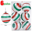 6cm Weihnachtsbaumkugel Bunte bemalte Kugeln Hängende Anhänger Ornamente Weihnachten Neujahr Party Heimdekoration Zubehör