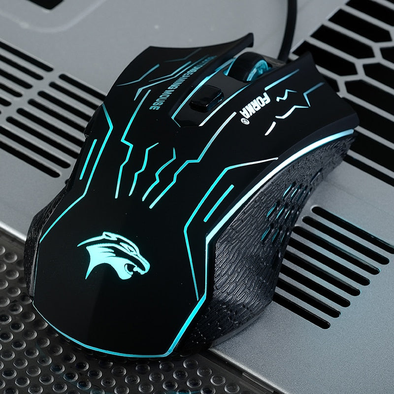 3200DPI Silent Click USB Wired Gaming Mouse Gamer Ergonomics 6Buttons Opitical Computer Mouse For PC Mac Laptop Game LOL Dota 2