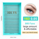 800 Fans 16D 0.05 Thin Roots Slim Base Premade Fans Lash Medium Stem Sharp Pointy Base Premade Volume Fans Eyelash Extensions