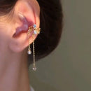 Gold Silver Color Leaves Ear Cuff Without Piercing Ear Clips Set Leaves Earrings for Women Trendy Earring Pearl Drop Jewelry
