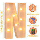 91.5CM DIY Name Giant Led Light Letter Frame Box Wedding Valentine's Day Party Decoration Anniversary Baby Shower Birthday Decor