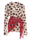 Nibber Music Festival Silk Scarf Strap Patchwork Dress Women Sexy Single-Breasted Full Sleeve Polka Dot Print Hottie Bodycon