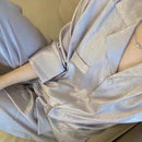 Autumn Winter New Lapel Cardigan Women's 2 Pieces Set Ice Silk Soft Sleepwear for Women Simple Solid Color Elegant Women's Sets