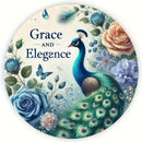 Peacock Metal Wall Art Sign 7.8" - Perfect for Farmhouse, Garden Bar, Office & Home Decor - Great Housewarming or Teacher Gift