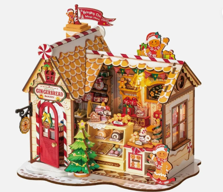 Robotime Rolife Leisure Time Tea Room DIY Miniature Dollhouse Kit Crafts Hobbies Amazing Gift for Women Children DG171