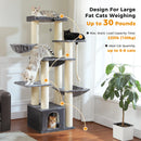 Big Cat Tree for Large Cats Robust Cat Tower with Several Levels Cat House Climbing Tree with Hammock 11 Sisal Posts Large Perch