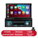 1 din Car Radio Android Carplay Auto Universal 7" IPS Retractable Screen gps Navigation 1 Din Android 13 Multimedia Video Player