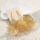 Trendy Summer Long Hanging Drop Earrings For Women Luxury Elegant Trendy Big Flower Earring For Girls Exquisite Jewelry