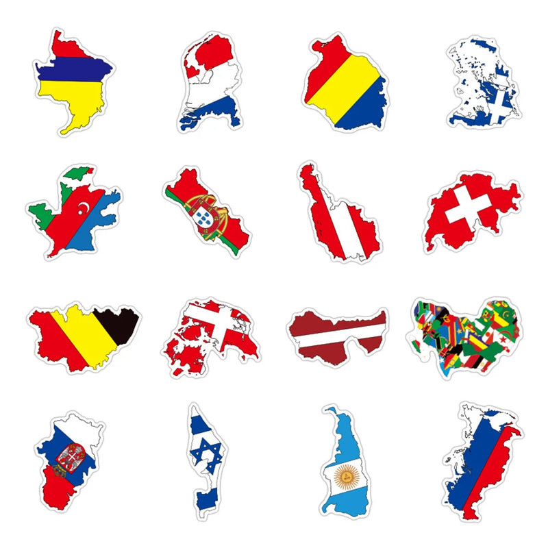 100 Pcs/2 Stickers Kit Varied Stationery for Laptop Self-adhesive National Flag Notebook Thomson