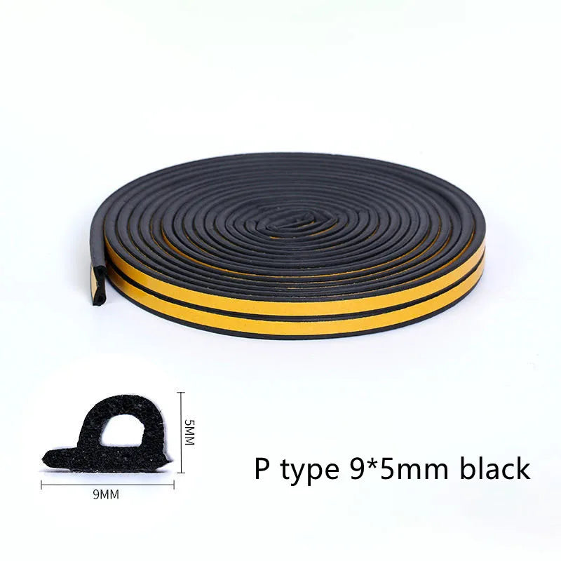 10 meters DIPE self-adhesive door and window sealing strip glass window anti-collision rubber strip foam sound insulation strip