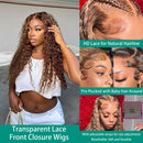 250 Density 30 Inch Highlight Wig Human Hair Deep Wave 13x6 Hd Lace Front Wig 13x4 Curly Human Hair Wigs  Pre Plucked For Women