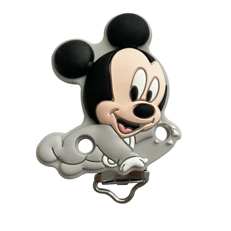 1/3/10pcs Silicone Teether Cartoon Disney Mickey Head Animal Food Grade DIY Baby Teething Teether Toy Accessories Ring