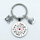 I Love Dad Keychain My Dad Is A Super Hero Pendant Glass Dome Cabochon Key Ring Father's Day Best Gift