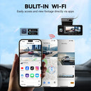REDTIGER A3 Dash Cam 3 Channel Dash Camera Dash Car Camera Bulit in 2.4GHz Wifi IR Night Vision 24H Parking Monitor APP Control