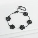White Black Red Green Shell Five Leaf Flower Stainless Steel Ladies Bracelet Simple for Woman Party Birthday Jewelry Gift Clover