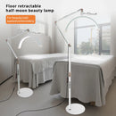 20W Floor LED Video Light Half-moon Shaped Fill Light 3000K-6000K Dimmable with Adjustable Metal Light Stand Phone Holder for Be