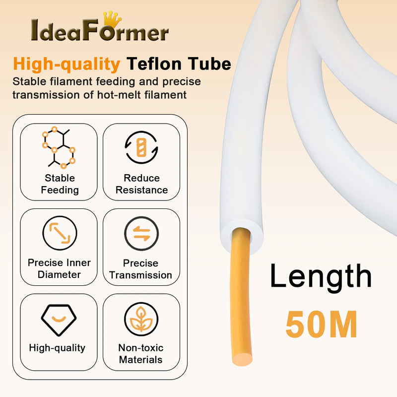 Bambu Lab PTFE Tube ID 2.5mm OD 4mm P1P AMS A1 Mini 3D Printer Teflonto Pipe 1.75mm Bambulab Ptfe Tube Bambulabs Filament Parts