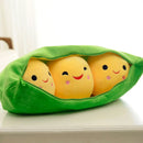 Pea Pod Plush Toy Cute Cartoon Pea Plush, 25/40/55cm Peasecod Stuffed Dolls Toys for Children Christmas Birthday Gift