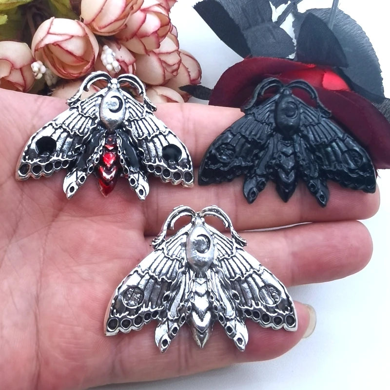 3pcs Big Moth Charm,Wiccan Jewelry Statement Pendant,Small Luna Moth Charms Pendant For Jewelry Making DIY Jewelry Findings