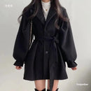 Plus Size New Korean Style Autumn/Winter Elegant Petitesuit Collar Medium-Length Woolen Women's Overcoat Jacket Fashionable M...