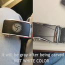 CEXIKA Men Automatic Buckle Belt Custom Engraved Name Logo Genuine Leather Waist Belts for Jeans Father's Day Personalized Gift